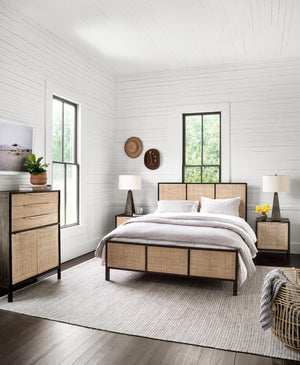 Sydney Queen Bed in Black Wash