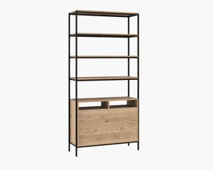 AMBROSE MODULAR BOOKCASE - LARGE - RUSTIC OAK - BLACK