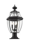 Westover 3 Light Outdoor Pier Mounted Fixture in Black Finish