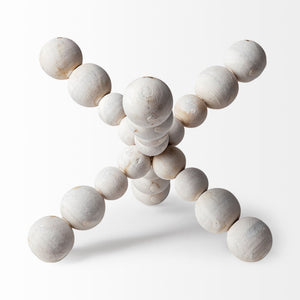 Carrollton II (Large) 9L x 9W Off-White Geometric Wood Ball Jack