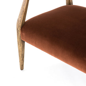 Tyler Arm Chair-Burnt Auburn Velvet
