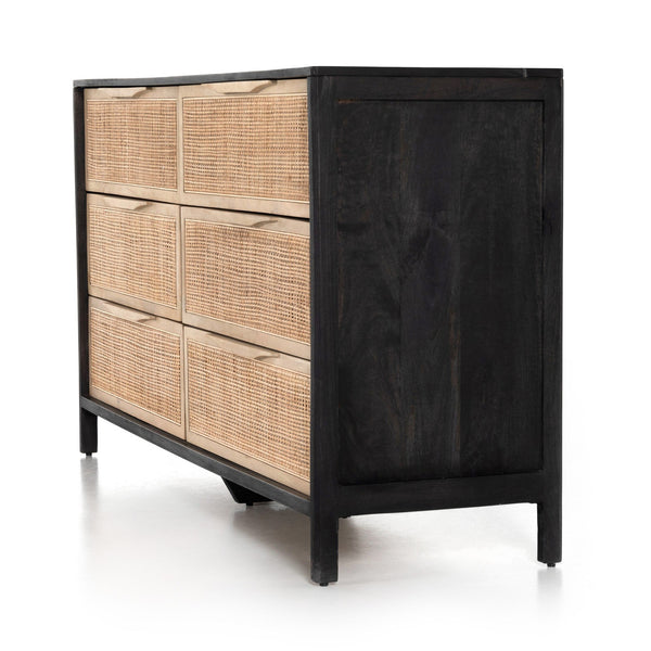 Sydney 6 Drawer Dresser - Natural Cane