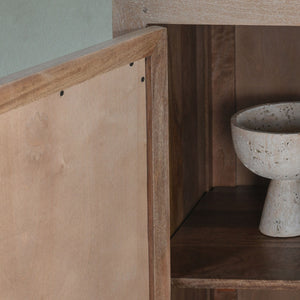 Jensen Solid Wood 4Dr Cabinet with Cane Detail