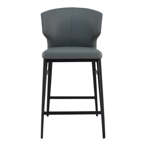 Delaney Counter Stool in Grey with Steel Frame