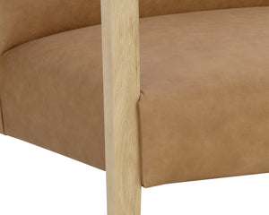 EARL LOUNGE CHAIR - RUSTIC OAK - LUDLOW SESAME LEATHER