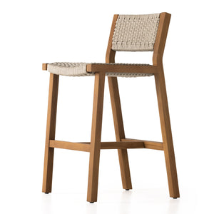 Delano Outdoor Bar Stool In Natural Teak