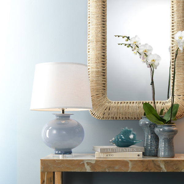 Heirloom Glass Table Lamp with Linen Shade
