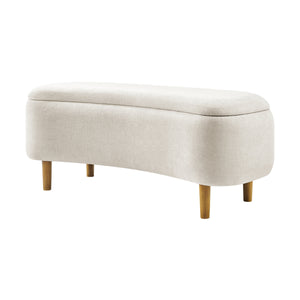 Leony Chenille Storage Bench, Seneca Beige 