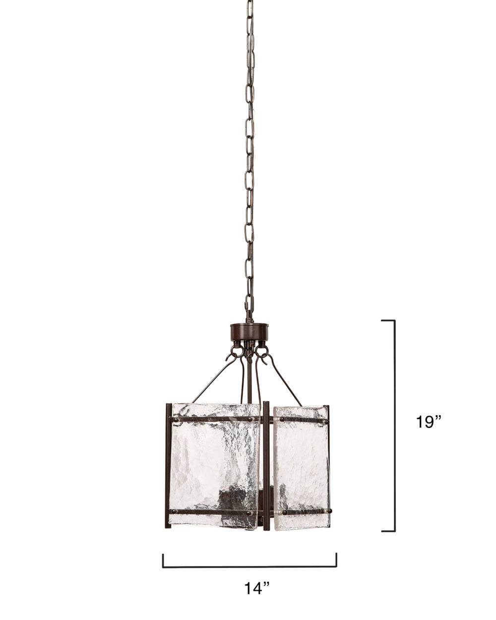 Glenn Small Square Metal 4-Light Chandelier, Bronze