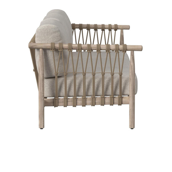 Classic Home Leo Outdoor Sofa in Taupe, Teak/Olefin