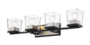 Bleeker Street 4 Light Vanity in Matte Black + Brushed Nickel Finish