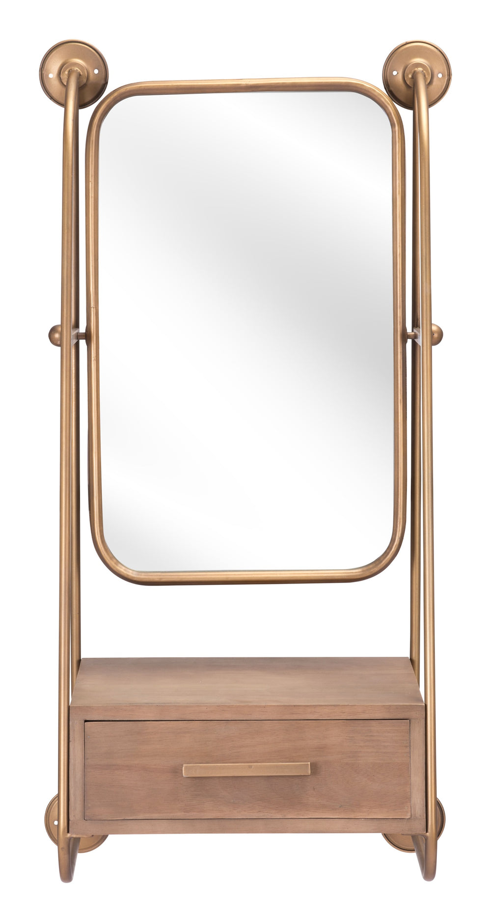 Peralta Mirror Shelf Gold