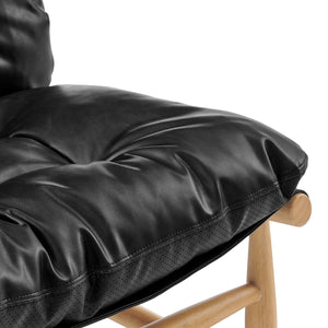 Oswald Faux Leather Tufted Accent Chair, Casa Black
