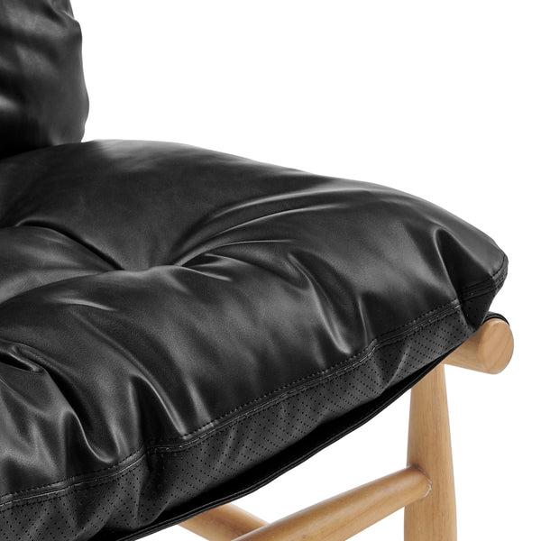 Oswald Faux Leather Tufted Accent Chair, Casa Black