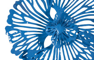 Flower Wall Art, Extra Small, Blue, Metal