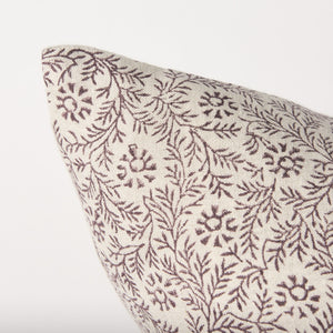 Jayne Beige w/ Merlot Print Linen Square Decorative Pillow Cover