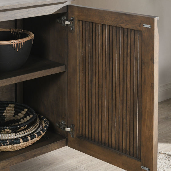 Roya Solid Wood 4Dr Cabinet - Toasted Brown