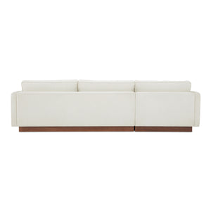 Vernon Left Sectional in White with Removable Cushions