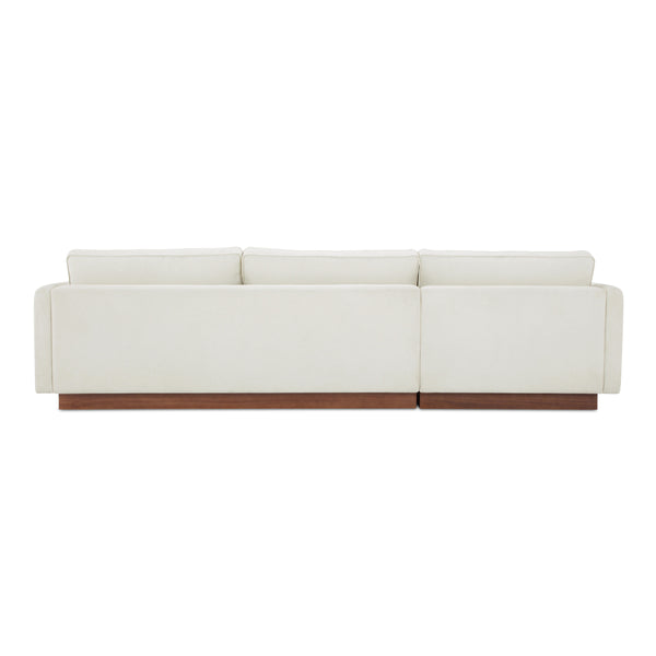 Vernon Left Sectional in White with Removable Cushions