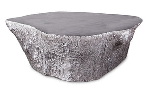 Bark Coffee Table, Silver Leaf