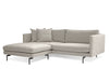 Tux Sectional in light grey with black legs