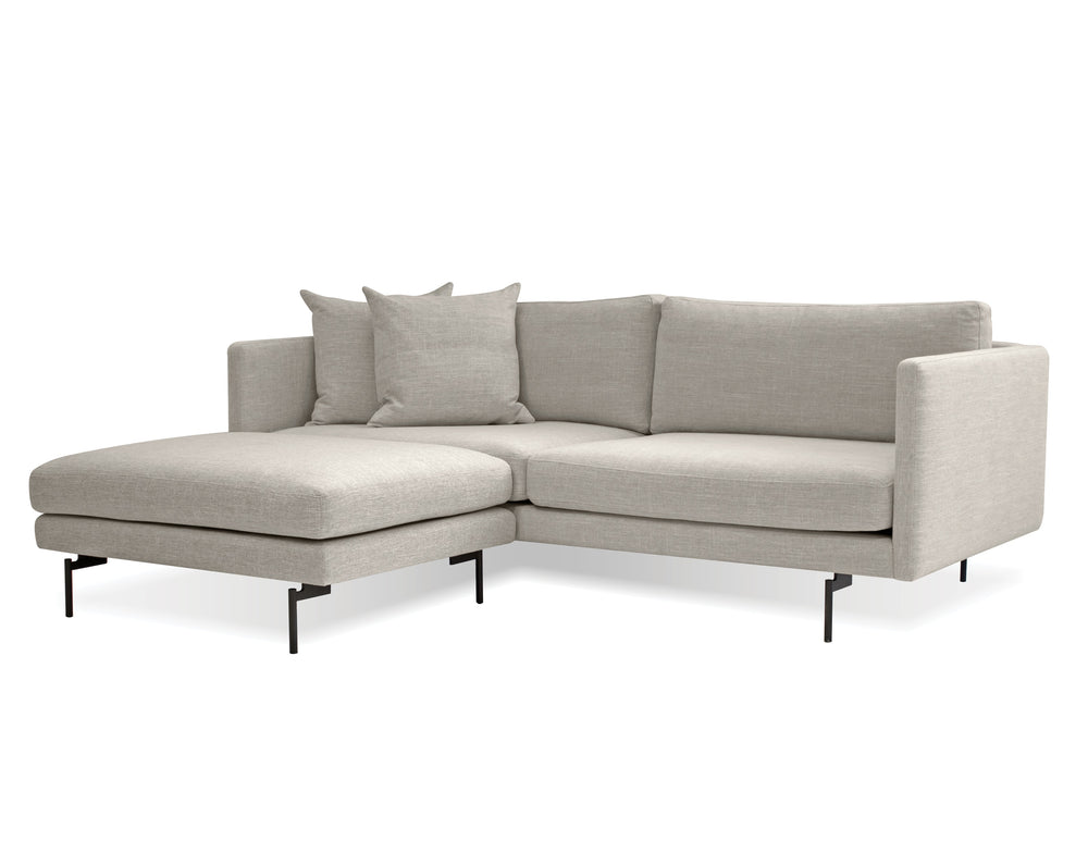 Tux Sectional in light grey with black legs