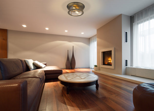 Sonna 2 Light Flush Mount in Heritage Brass Finish
