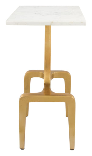 Clement Marble Side Table White & Gold