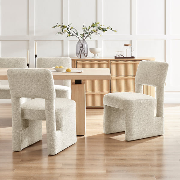 Willa Boucle Dining Side Chair, Milford Beige 