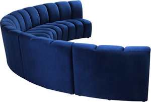 Lynda 5pc. Modular Sectional In Navy Velvet