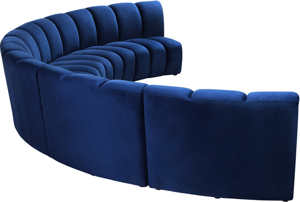 Lynda 5pc. Modular Sectional In Navy Velvet