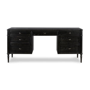 Toulouse Executive Desk In Distressed Black