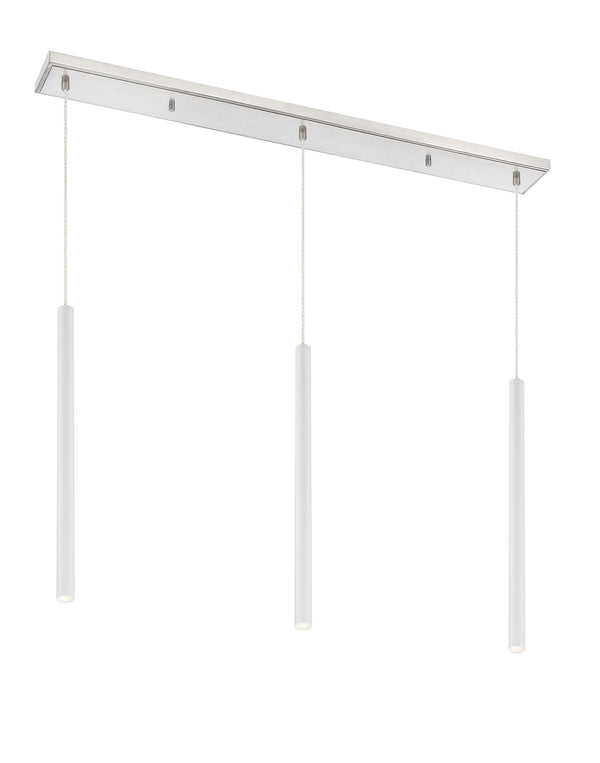 Forest 3 Light Island/Billiard in Brushed Nickel Finish