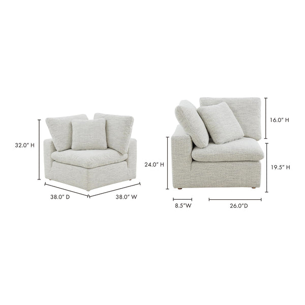 Moe's Terra Condo Corner Chair in Coastside Sand