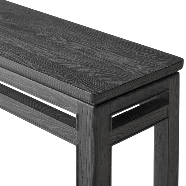 Oman Console Table - Rustic Black Veneer