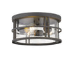 Jordan 3 Light Outdoor Flush Ceiling Mount Fixture in Oil Rubbed Bronze Finish