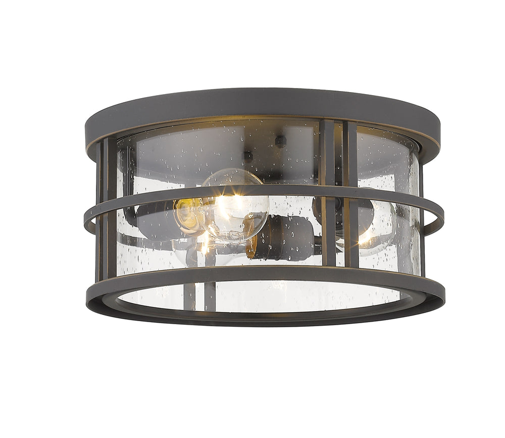 Jordan 3 Light Outdoor Flush Ceiling Mount Fixture in Oil Rubbed Bronze Finish