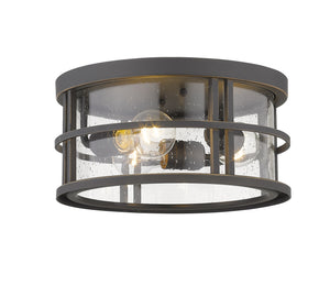 Jordan 3 Light Outdoor Flush Ceiling Mount Fixture in Oil Rubbed Bronze Finish