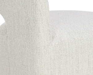 LLORET WHEELED DINING ARMCHAIR - MERINO PEARL