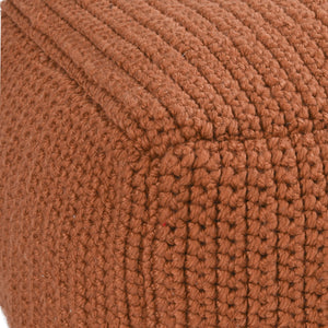 Performance Prism Pouf with Handwoven Knit - Terracotta