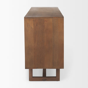 Grier Medium Brown Solid Wood W/Cane Sideboard