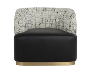 BRINDA SWIVEL LOUNGE CHAIR - BRAVO BLACK / HALTON BIRCH