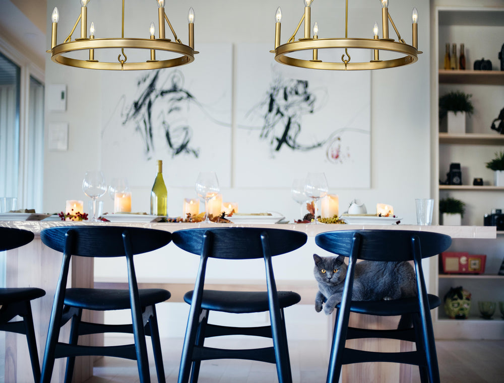 Barclay 6 Light Chandelier in Olde Brass Finish