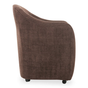 Moe's Drava Rolling Dining Chair Dark Brown