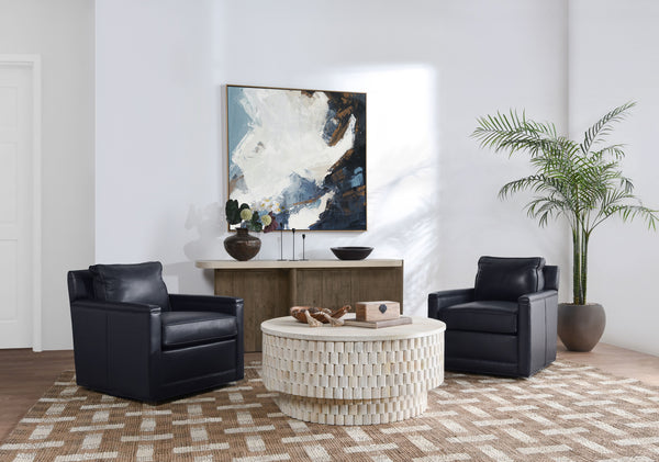 Norwood Solid Wood Round Coffee Table - Coastal White