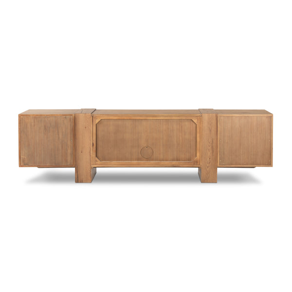 Fisher Media Console in Rustic Amber Oak
