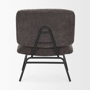 Nora Charcoal Fabric w/ Matte Black Metal Legs Accent Chair