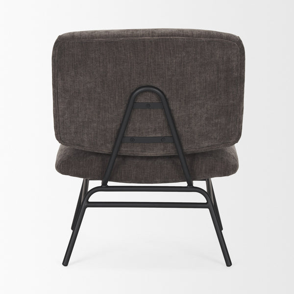 Nora Charcoal Fabric w/ Matte Black Metal Legs Accent Chair