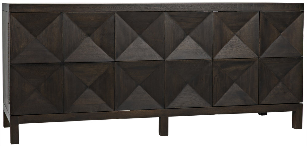 Quadrant Ebony Walnut 3-Door Sideboard in Walnut and Veneer