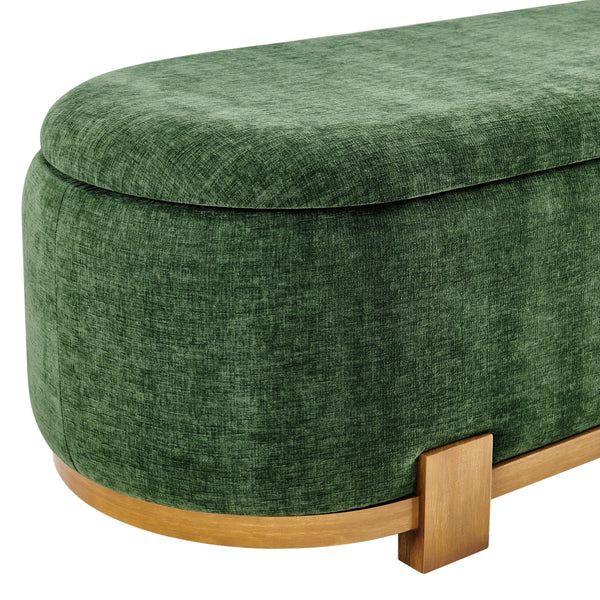 Ayleen Chenille Storage Bench, Seneca Green 